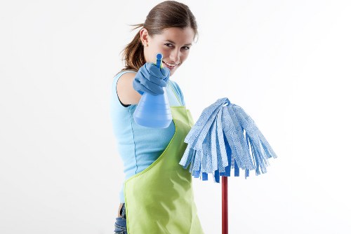Professional upholstery cleaning on a living room sofa