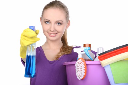 Steam cleaning curtains in a modern interior